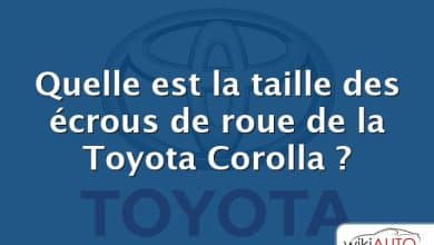 Quelle est la taille des écrous de roue de la Toyota Corolla ?